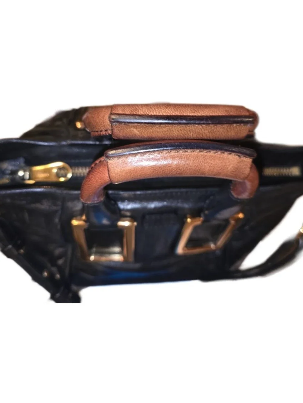 Chloe Etel 2way Mini Black Leather Satchel Crossbody Bag